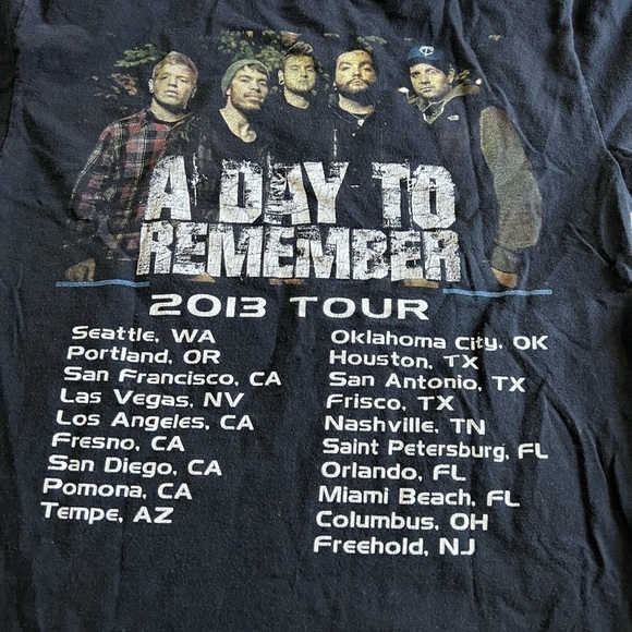 A Day To Remember 2013 Concert Tee Size Small - Picture 4 of 4